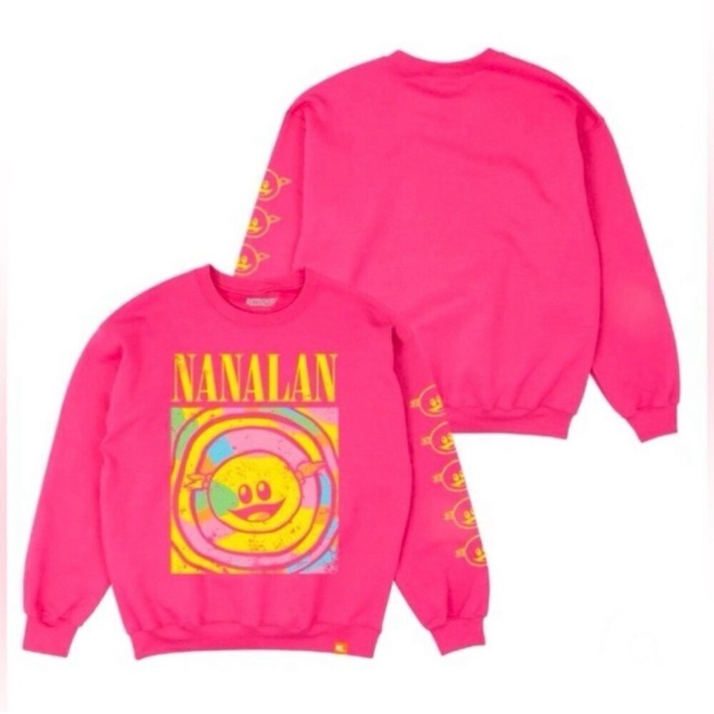 Retrokid x NANALAN NIRVANALAN Pink Graphic Crewneck Sweatshirt Size XL TV Show